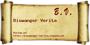 Biswanger Verita névjegykártya